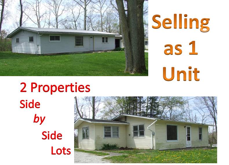 2 Homes on Side-by-Side Lots Selling as 1 Unit (3 Bed/1 Bath & 2 Bed/1 Bath)
