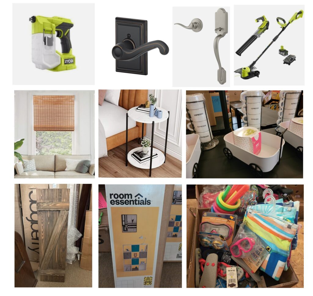 Inventory Liquidation: New & Opened Boxes of Household Items, Tools, Décor, Toys, Doors, Hardware, and More
