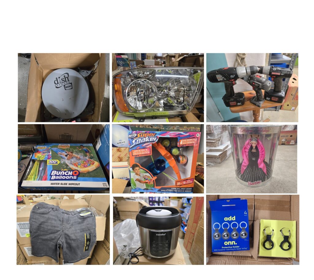 New in Box & Used – Tons of Vehicle Parts, Electronics, Games & Toys, Pool Items, Clothes, Household, Kitchenware’s, Tools and More