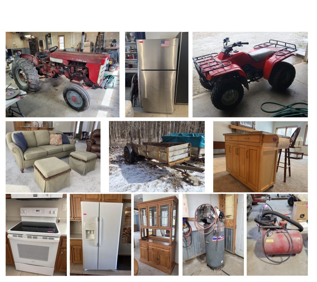 International 240 Tractor, Honda 300 4 Wheeler, Household Furniture and Decor, Appliances, Power & Hand Tools plus More