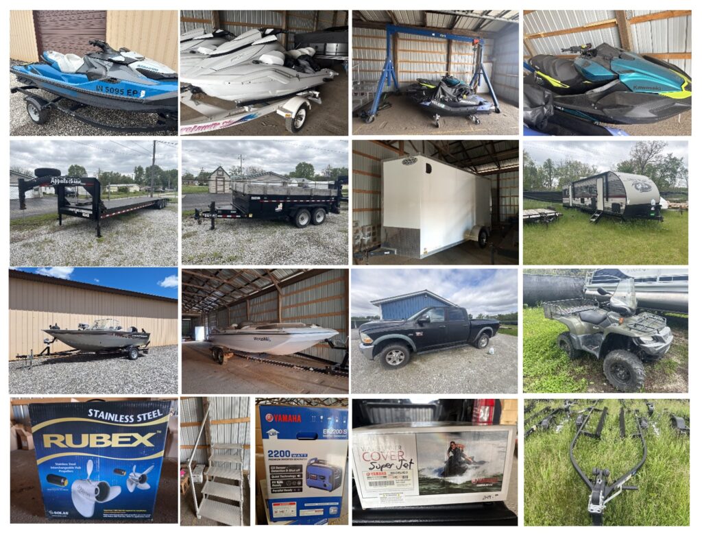 BANKRUPTCY: Jet-Skis, Deck & Fishing Boats, Jet-Ski Trailers, Flatbed, Dump & Cargo Trailers, Vehicles, RV Camper 4 Wheeler, Dock Steps, Jet Ski Covers, Marine Supplies & More.