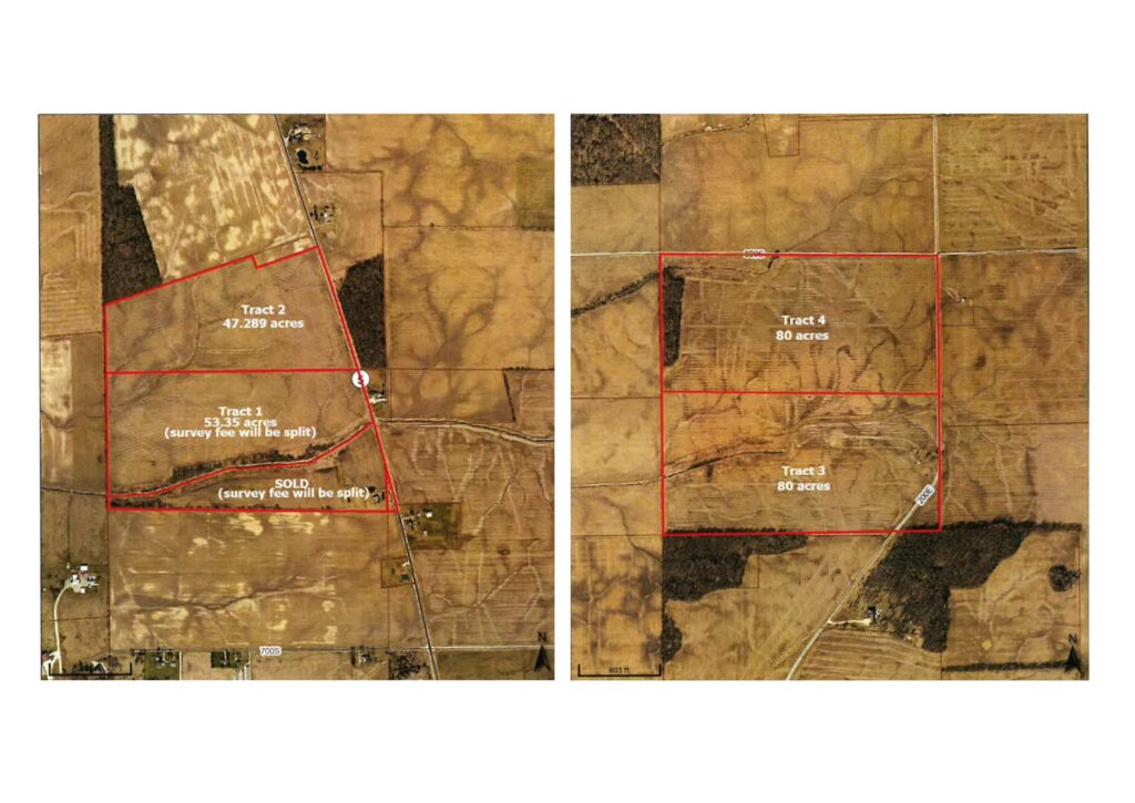 260.5 Acres Farm Ground Offered in 4 Tracts Individually, Combined or Whole Unit